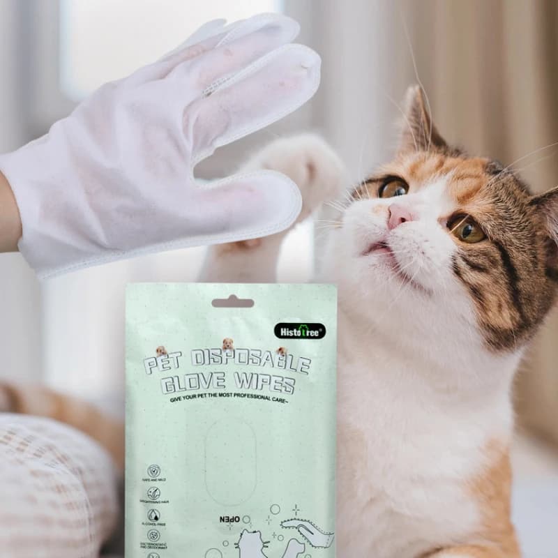 Guanto per toelettatura animali Salviette da bagno per animali Salviette per il corpo del cane Nessun risciacquo Guanti per la pulizia del gatto Pelliccia Orecchio Occhi e zampe Deodorante