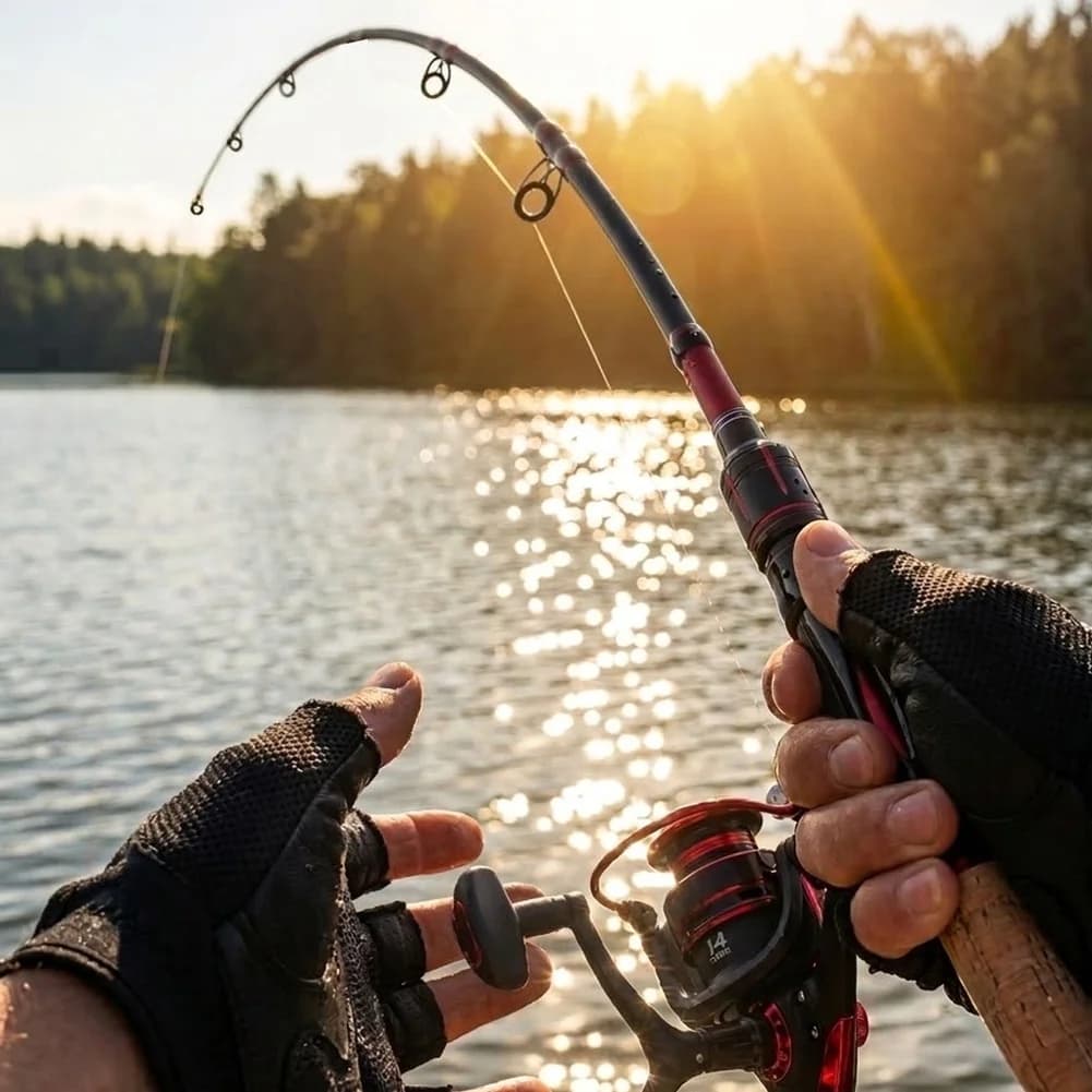 Ultralight Carbon Fiber Fishing Rod 1.8m and Reel For COMBO with Tackle Box 37 Lures and Full Accessory Package
