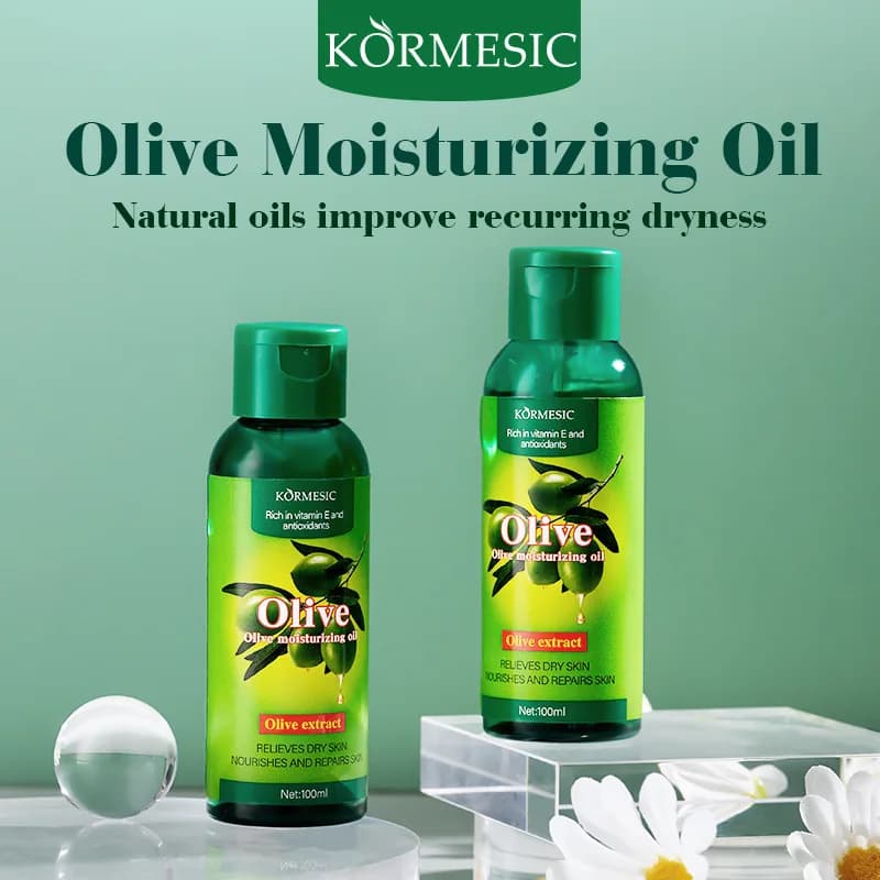 1/2 Pezzi Olio Corpo all'Oliva KORMESIC con Vitamina E e Antiossidanti, Olio Idratante Viso, Idratazione Profonda e Prevenzione della Secchezza della Pelle