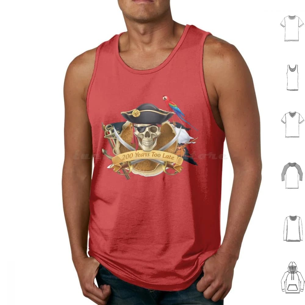 A Pirate's Life Canotte Canottiera senza maniche Parrothead Buffett Squalo Vulcano tropicale Pappagallo Margaritaville Beach Surf Pirate