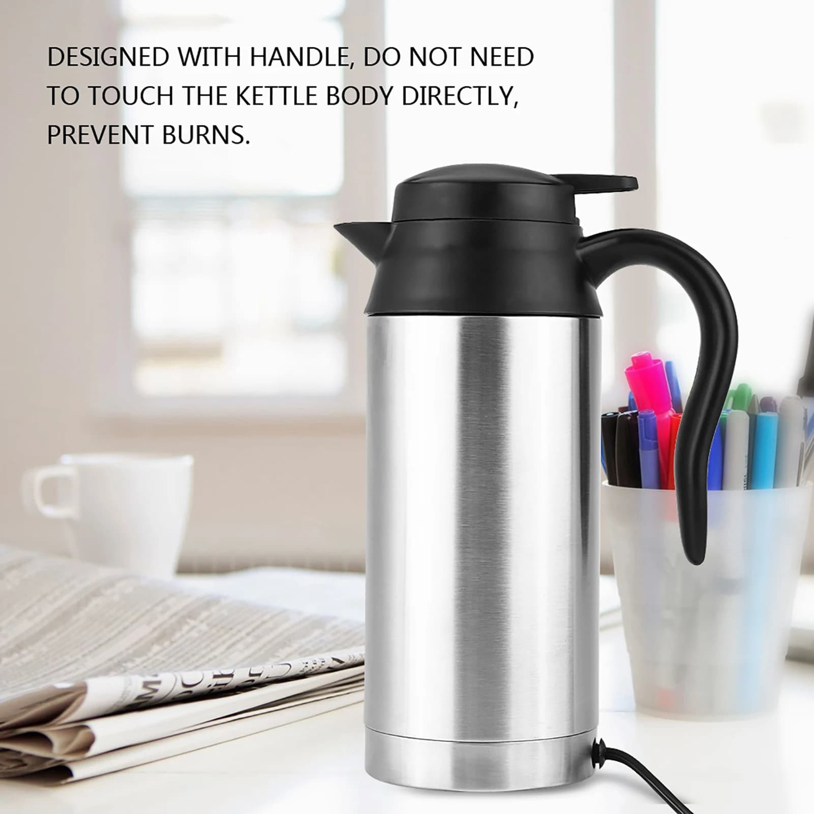 Heating cup 750ml 12V Auto Stainless Steel Cigars Heating Kettle Electric Travel Thermos Cup Electric Kettle