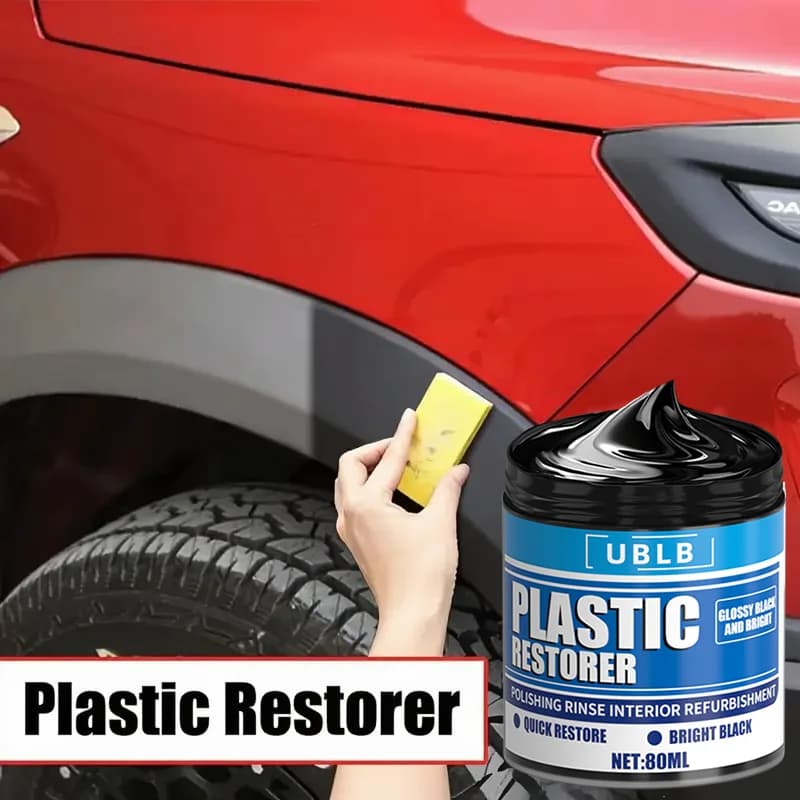 Nuova crema riparatrice in plastica da 80 ml - Smalto nero universale, idratazione profonda, riparazione graffi, miglioramento della lucentezza per finiture auto