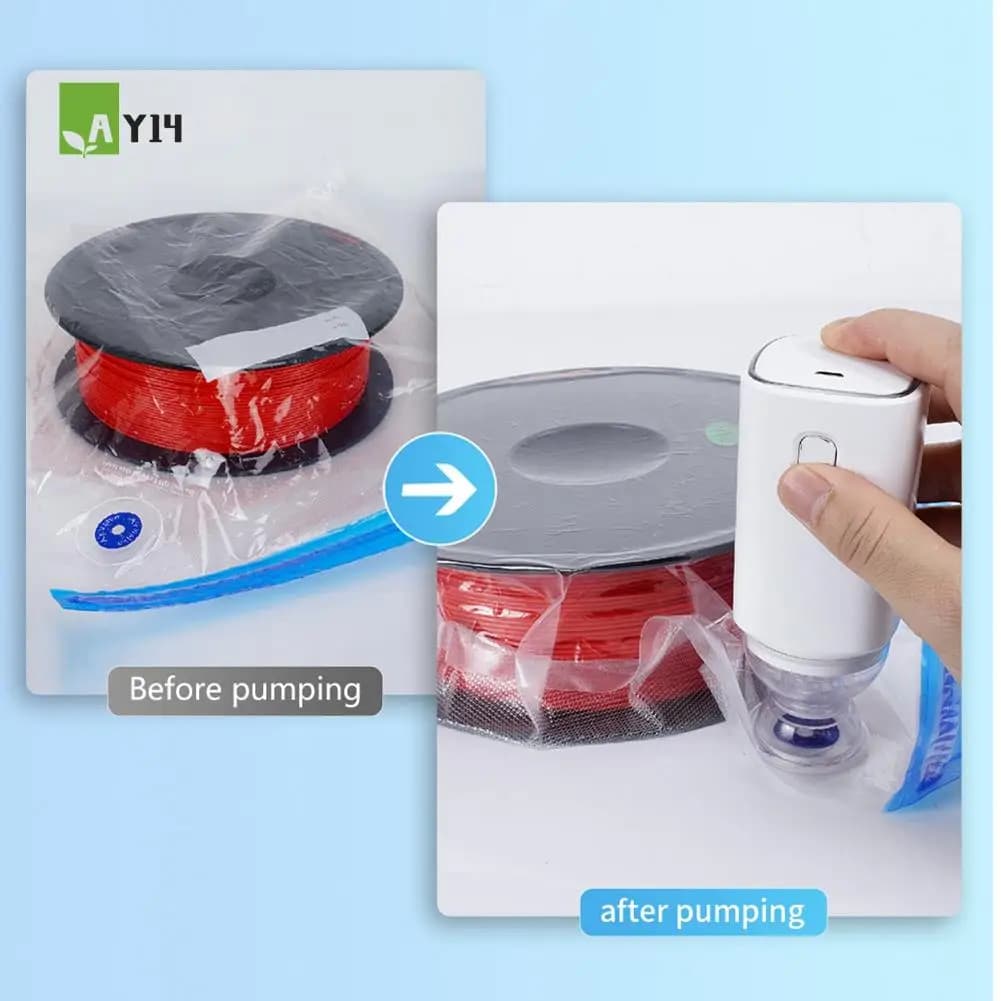 AY14 -USB Rechargeable Electric Air Pump For 3D Printer Filament PLA Vacuum Bag Fast Pumping Filament With One Seed Sealing Key