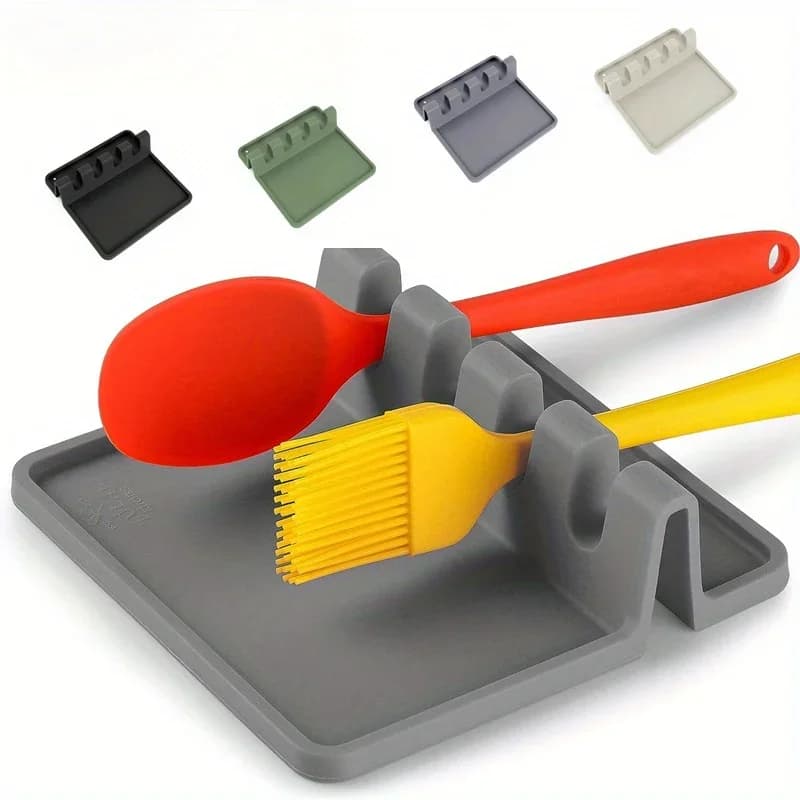 Stoviglie in silicone Asciugatura Utensile da cucina Porta cucchiaio Porta forchetta Spatola Organizzatore di scaffali multifunzionale Tappetino di stoccaggio antiscivolo
