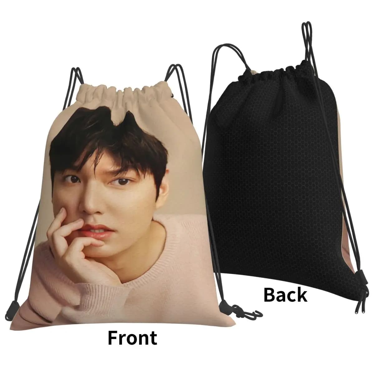 Zaini Kpop Lee Min Ho, borse multifunzione con coulisse, borse sportive, borse per libri per studenti in viaggio