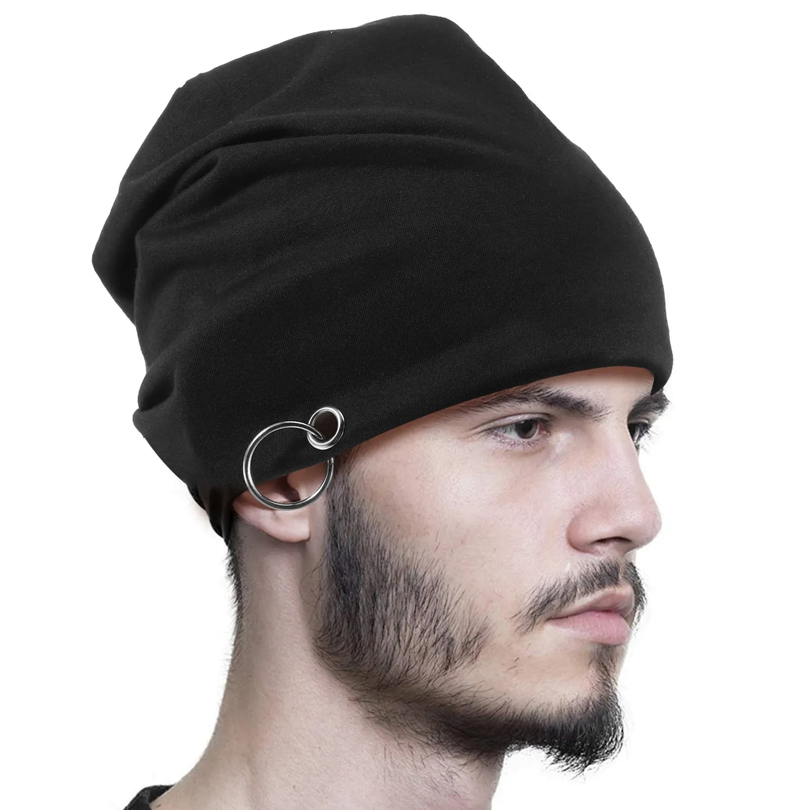 Cappello Turbante da Uomo a Doppio Strato, Berretto Morbido in Poliestere, Copricapo Confortevole per Dormire, Protezione per Capelli, Scaldacapo Caldo per Escursionismo