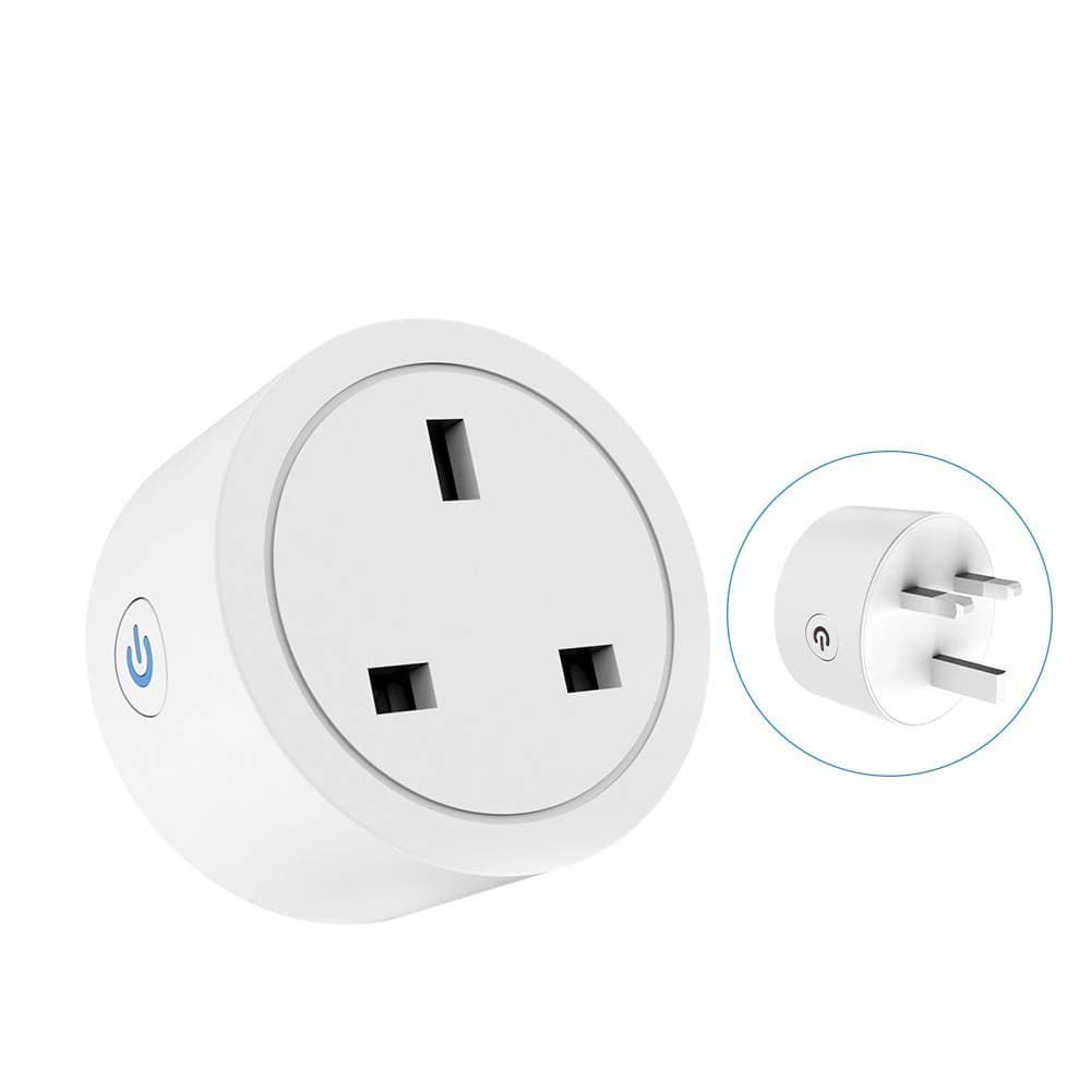 Smart WiFi 16A socket with UK Spina, Remote Control Smart Life Tuya, Timer and Monitor Consumption, Compatible with Google Alexa