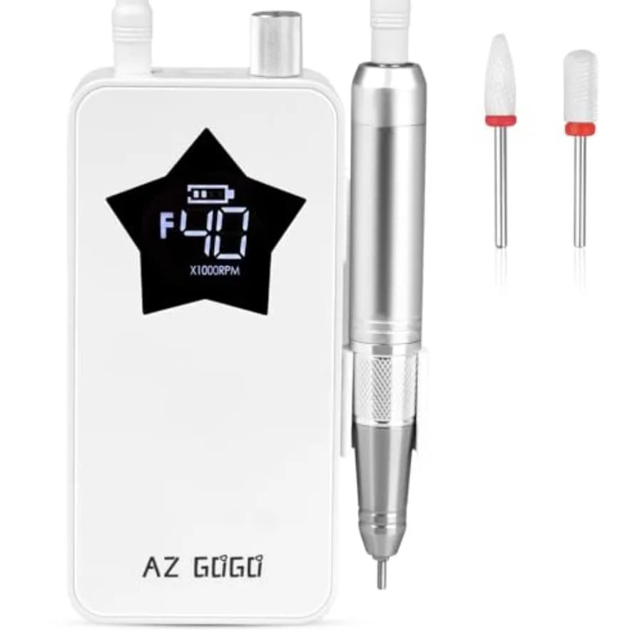 Trapano per Unghie Portatile Ricaricabile 40000RPM con Motore Senza Nucleo per Unghie in Acrilico e Gel, Silenzioso ed Efficiente