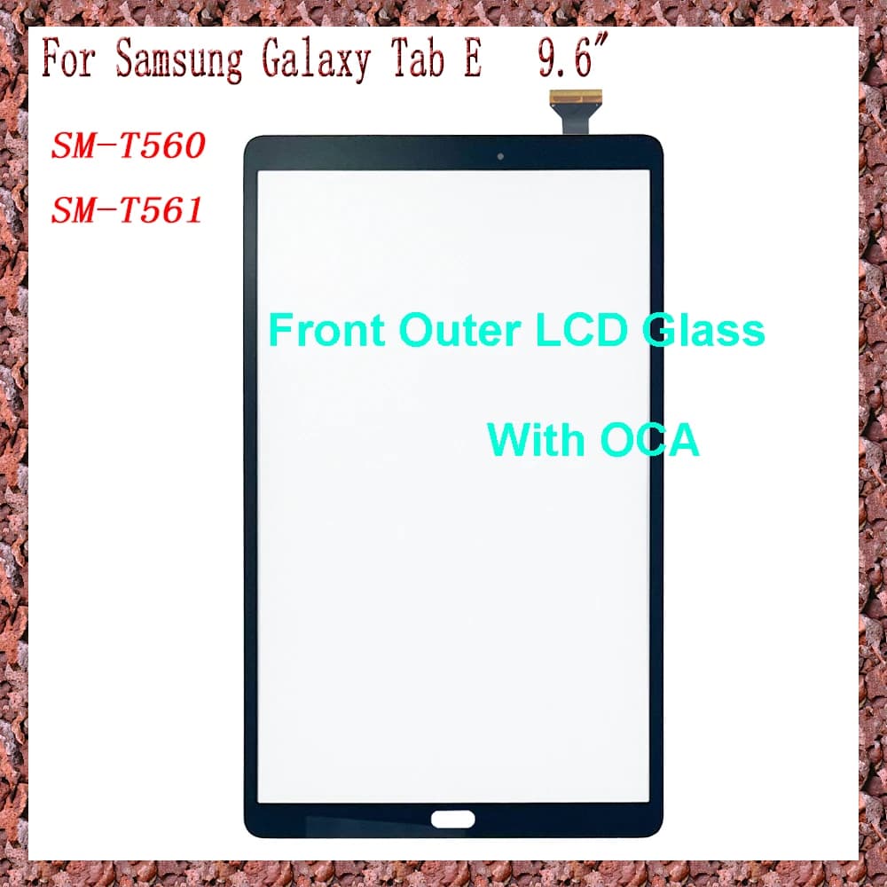 AAA Nuovo Per Samsung Galaxy Tab E 9.6 T560 T561 SM-T560 SM-T561 Touch Screen + OCA LCD Pannello Frontale In Vetro parti di ricambio
