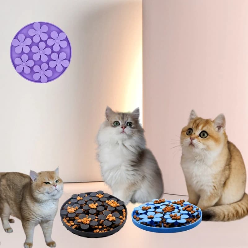 Tappetino per animali domestici con ventosa per cani e gatti, ciotole per alimentazione lenta, tappetino in silicone per leccare, dispenser di crocchette per cani a lenta alimentazione