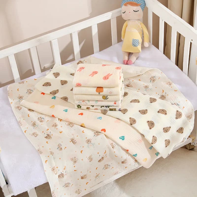 Coperta per neonati in mussola di cotone a doppio strato Coperta per neonati Coperta per fasciatoio Coperta per passeggino sottile estiva Biancheria da letto Articoli per bambini