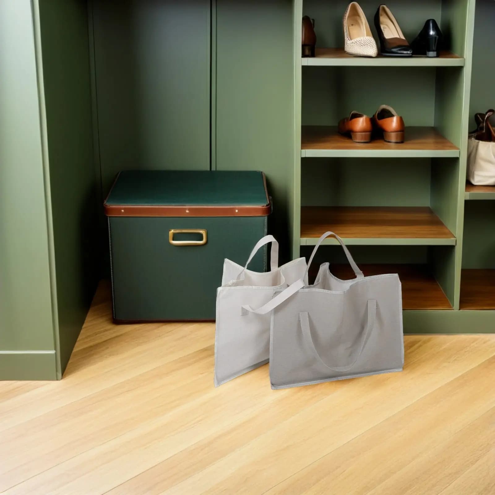 2 Pezzi Organizer Appendiabiti a Sacchetto Salvaspazio a Forma Triangolare per Dormitorio, Appartamento, Armadio, Guardaroba, Lavanderia