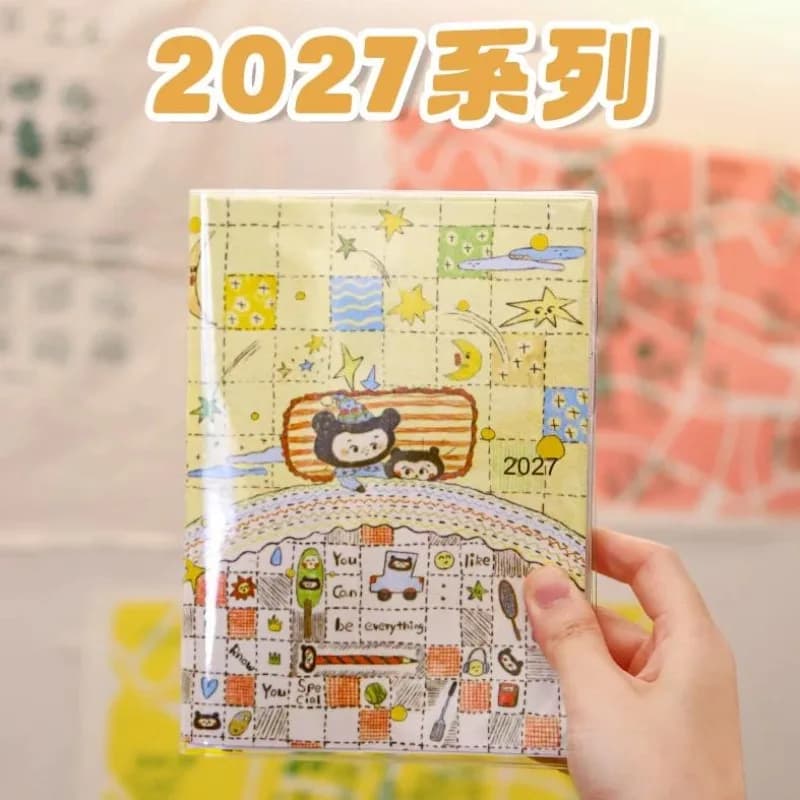 Kinbor 2027 Illustrated B6 Weekly Planner,80g Paper 96 Sheets Time Management Efficiency Handbook With Calendar,Work Notebooks