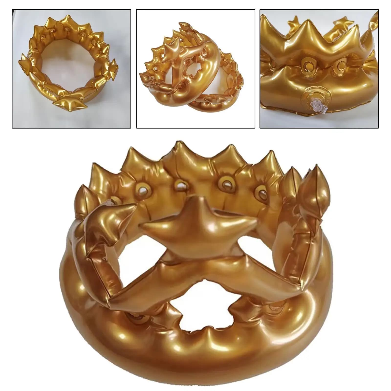 Inflatable Crown Accessories Novelty Birthday Hat Party Favor Queen for Birthday Party Costume Festivals Photo Props Decoration