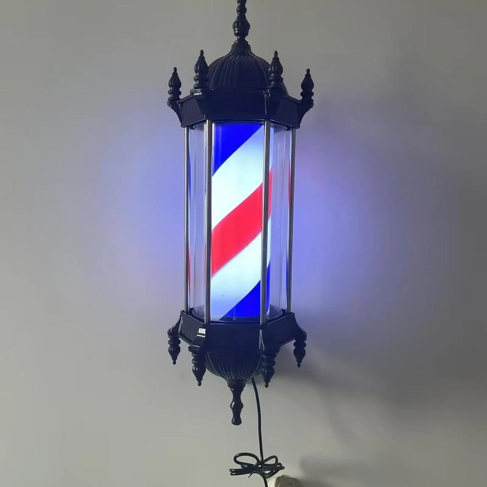 Barber Pole Light Hairdressing Rotating LED Sign Barbershop Light Fixture