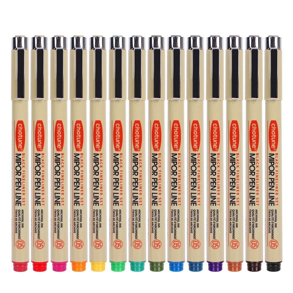 Penne micro-line di precisione, set di penne a inchiostro Fineliner a pennello da 9 colori, inchiostro da archivio impermeabile, disegno anime per schizzi multiliner