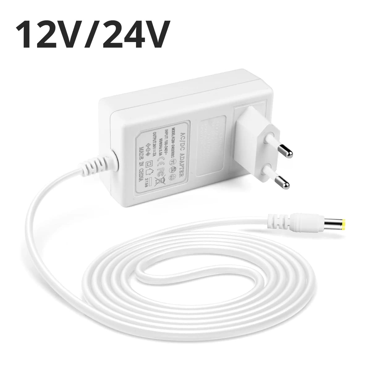Alimentatore DC 24V 12V 2A 3A con spina EU / US Adattatore di alimentazione da laboratorio per striscia luminosa a LED per elettrodomestici