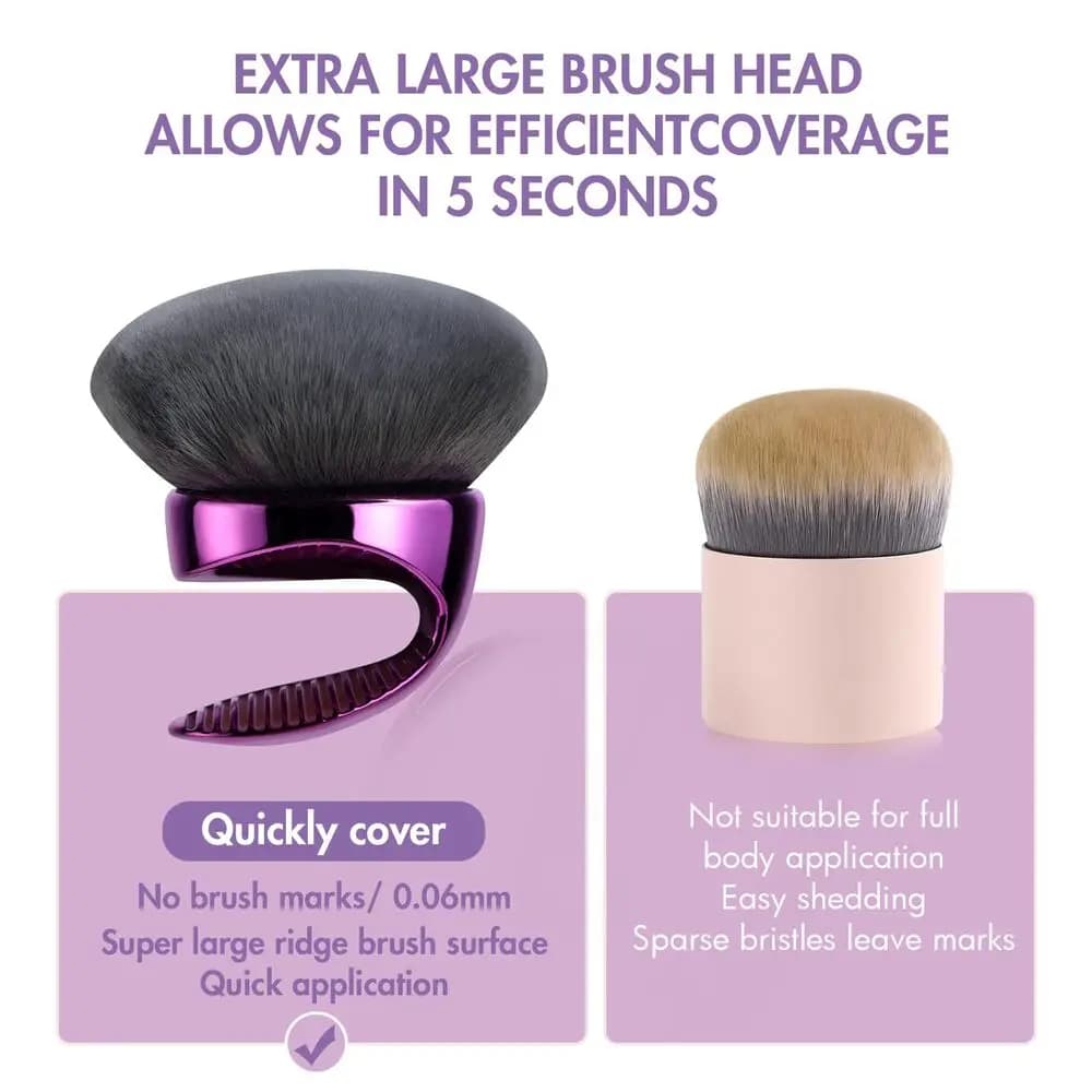 Pennello Extra Large per Trucco Corpo, Applicatore per Autoabbronzante Gambe e Bronzer, Pennello Kabuki a Testa Larga e Rotonda per Sfumare l'Autoabbronzante