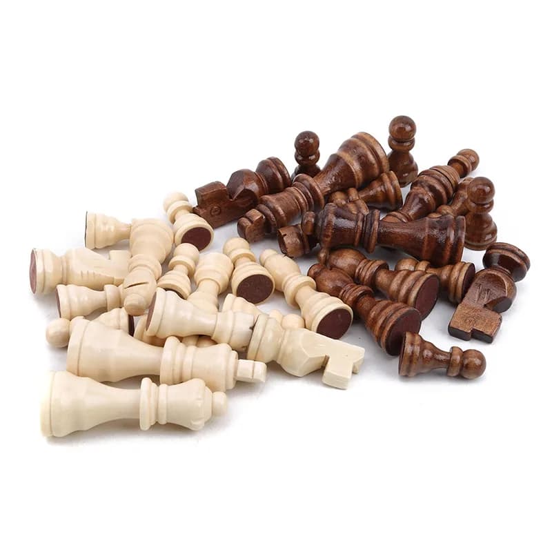 32Pcs Wooden Chess Pieces Complete Set International Chessmen Chess Game Entertainment Accessory New