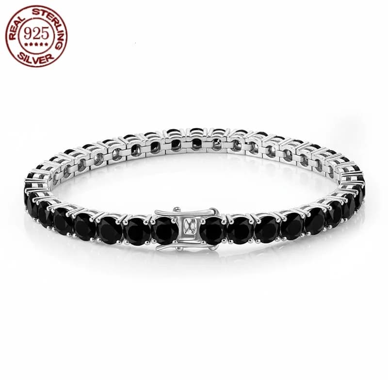 Bracciale Tennis in Argento Sterling 925 Placcato Oro 18K con Zirconi di Grado 5A, Prezzo di Fabbrica, per Uomo e Donna, Gioielli alla Moda