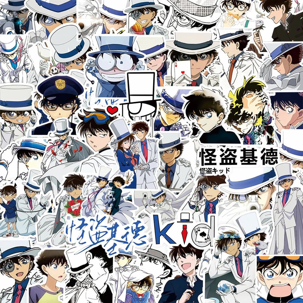 10/30/82pcs Kaitou Kid Detective Conan Anime Adesivi Fresco Del Fumetto Decalcomanie Giocattoli FAI DA TE Moto Del Computer Portatile Notebook adesivo impermeabile