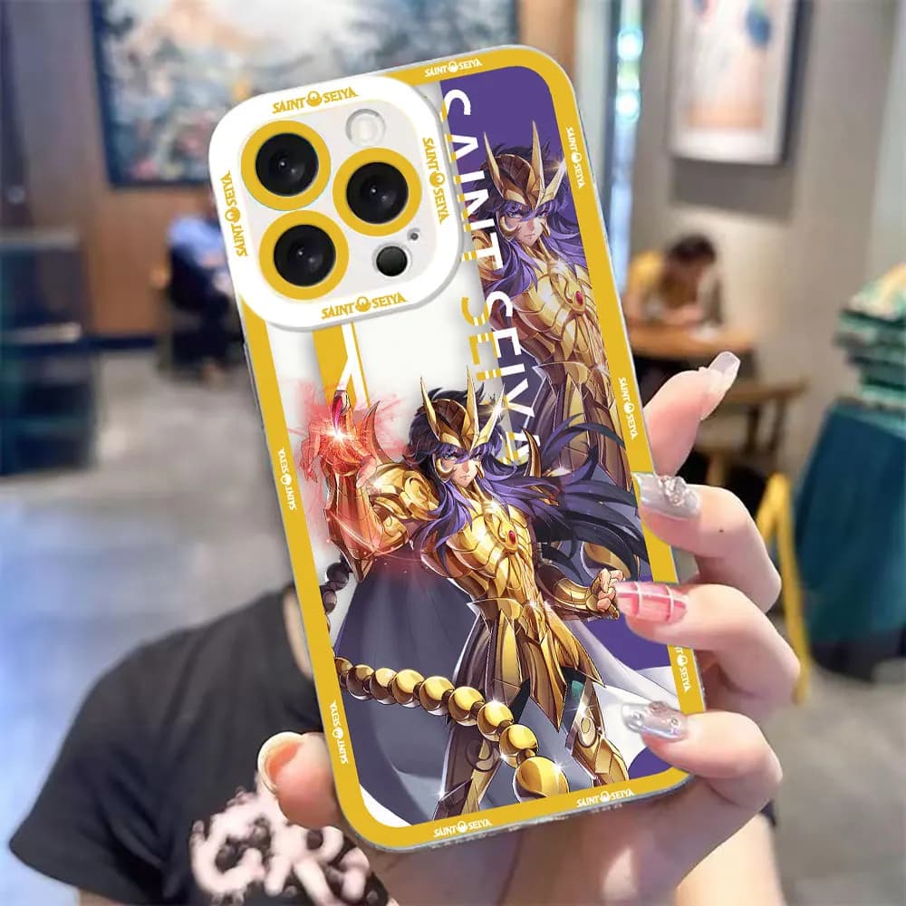 Clear Phone Case For iPhone 17 AIR 17E SE4 16E 16 15 14 12 13 11 PRO 8 7 PLUS MAX TPU DIY Case Cover Anime S-Saint S-Seiya Hades