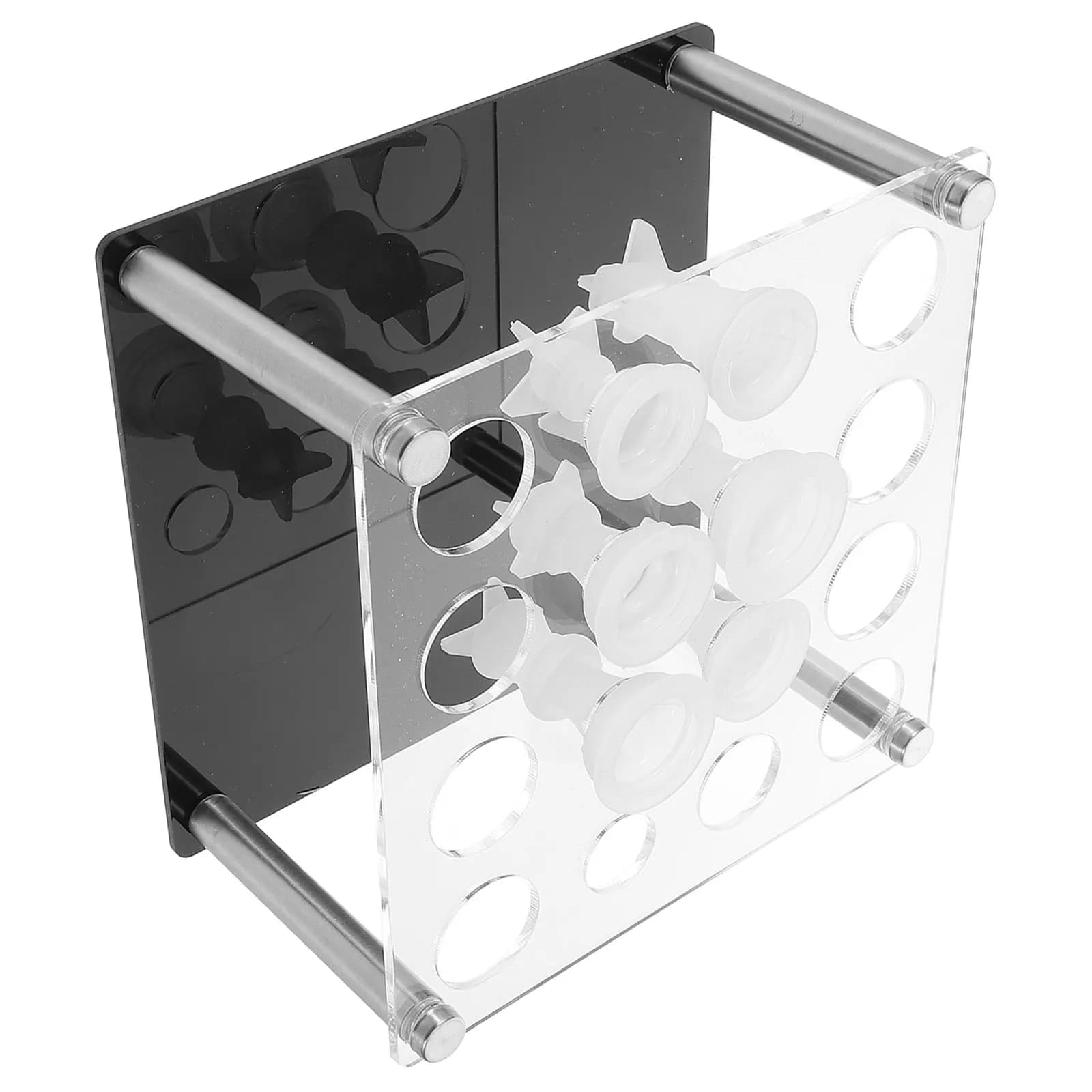 Acrylic Chess Piece Holder Set Square Stable Base Multiple Hole Sizes for Resin Molds DIY Epoxy Game Pieces