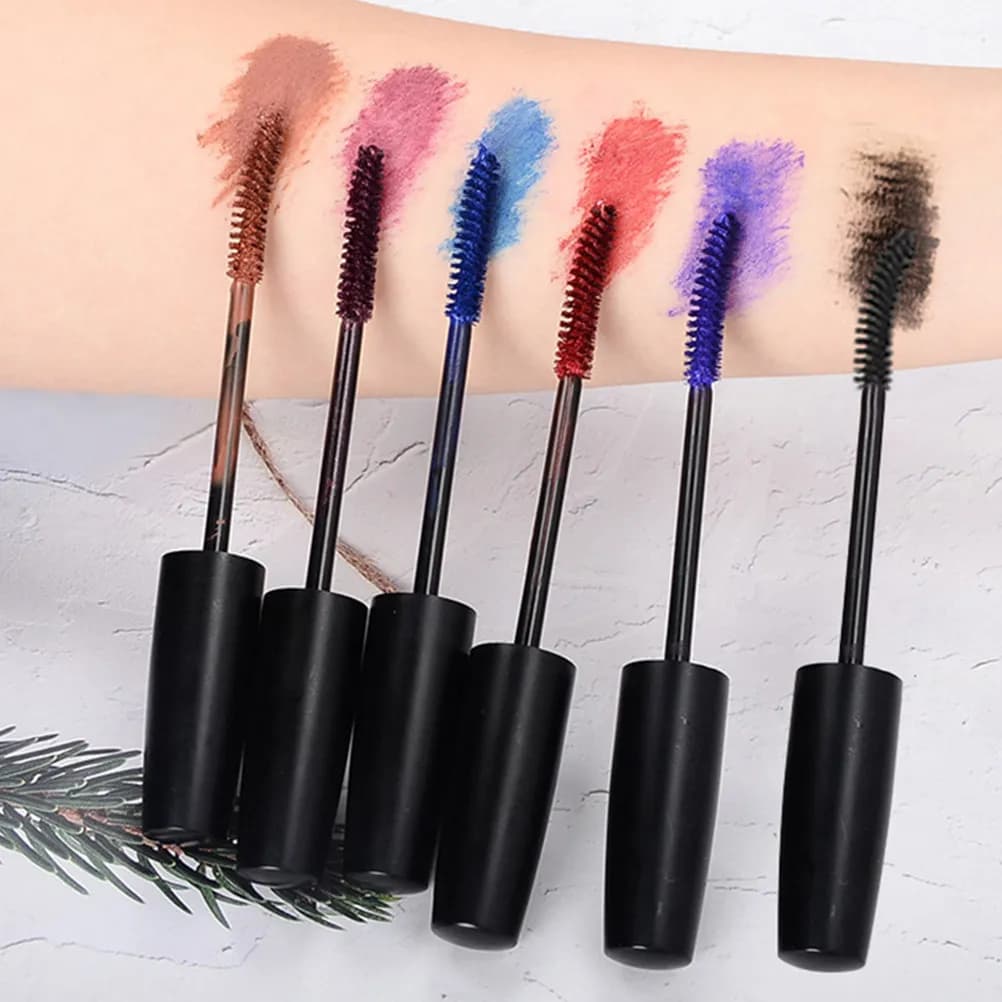 6 pieces of vibrating rainbow mascara, water resistant, deburring proof, elongating, volumizing, curling, eyelash enhancer, beauty makeup tool