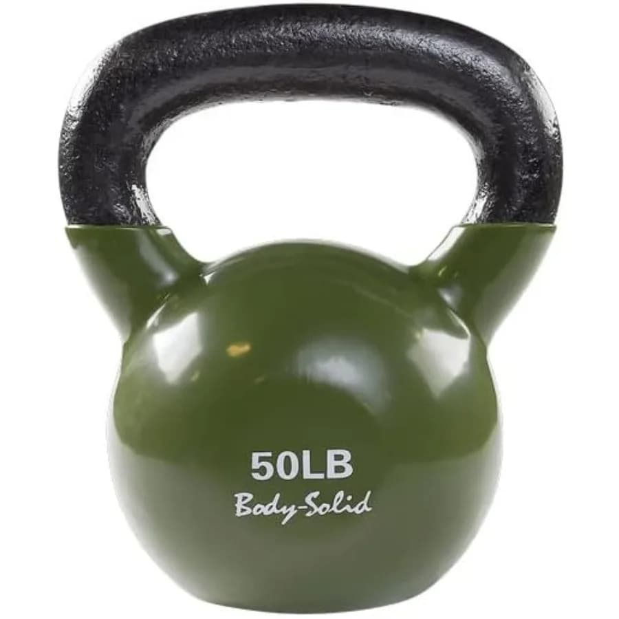 Kettlebells covered in vinyl with kettle handles, kettlebells perfect for weight training and central workout equipment