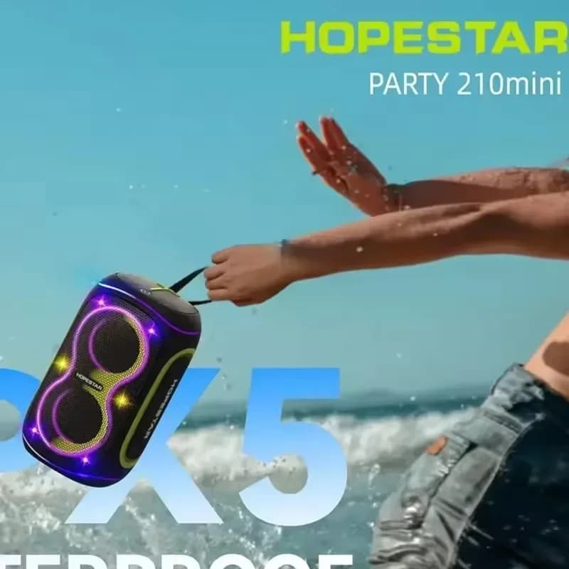 HOPESTAR Party 210 Mini Subwoofer Impermeabile da Esterno Wireless Bluetooth RGB per Notebook TWS con Bassi Profondi, Colonna 3D a Sospensione, HiFi, TF