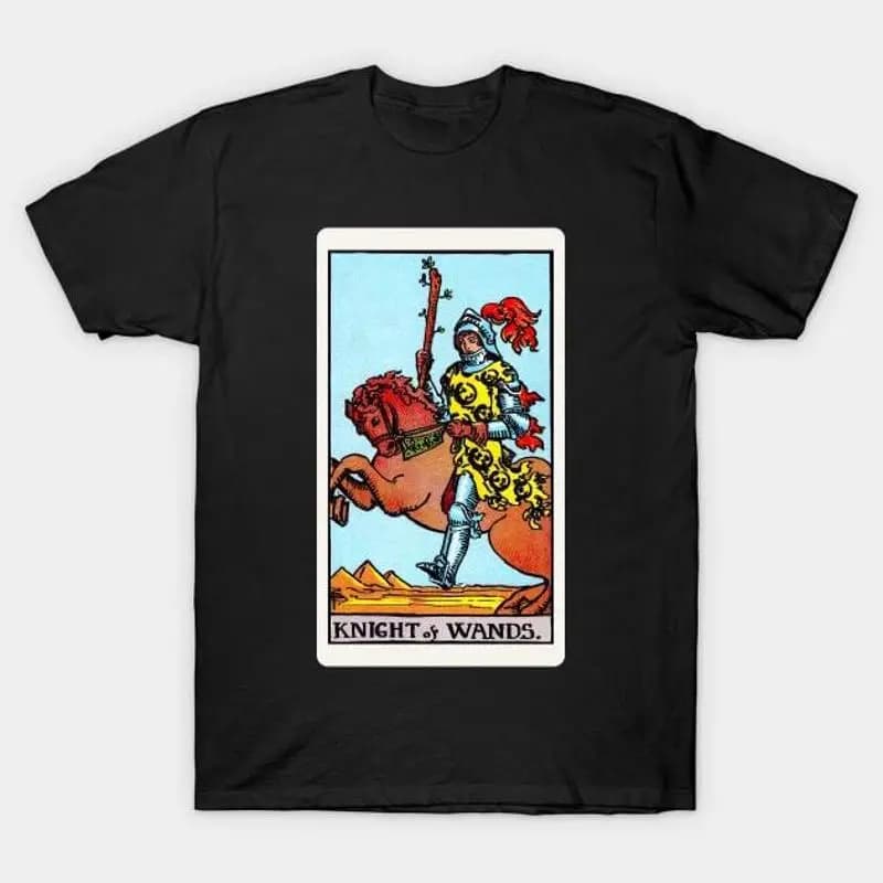 Carta 33 Knight Of Wands Rider Waite Smith Tarocchi T Shirt S 5XL Spedizione veloce