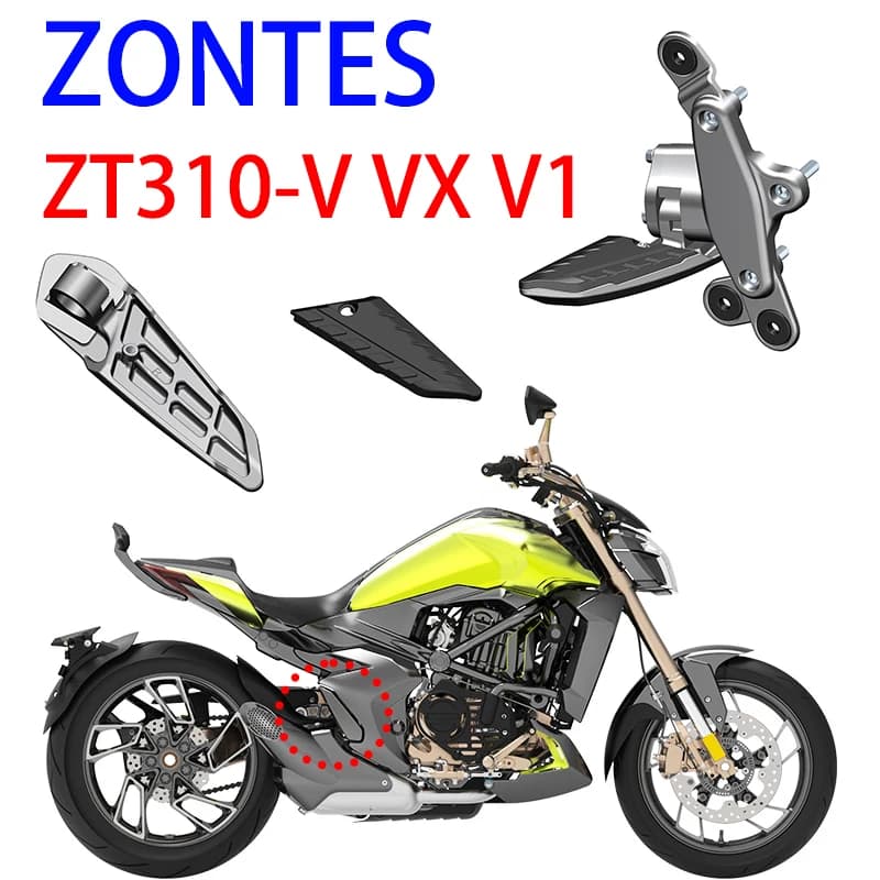 Adatto per pedali posteriori sinistro e destro originali ZONTES ZT310-V VX V1 310 300, staffe per poggiapiedi, accessori per poggiapiedi