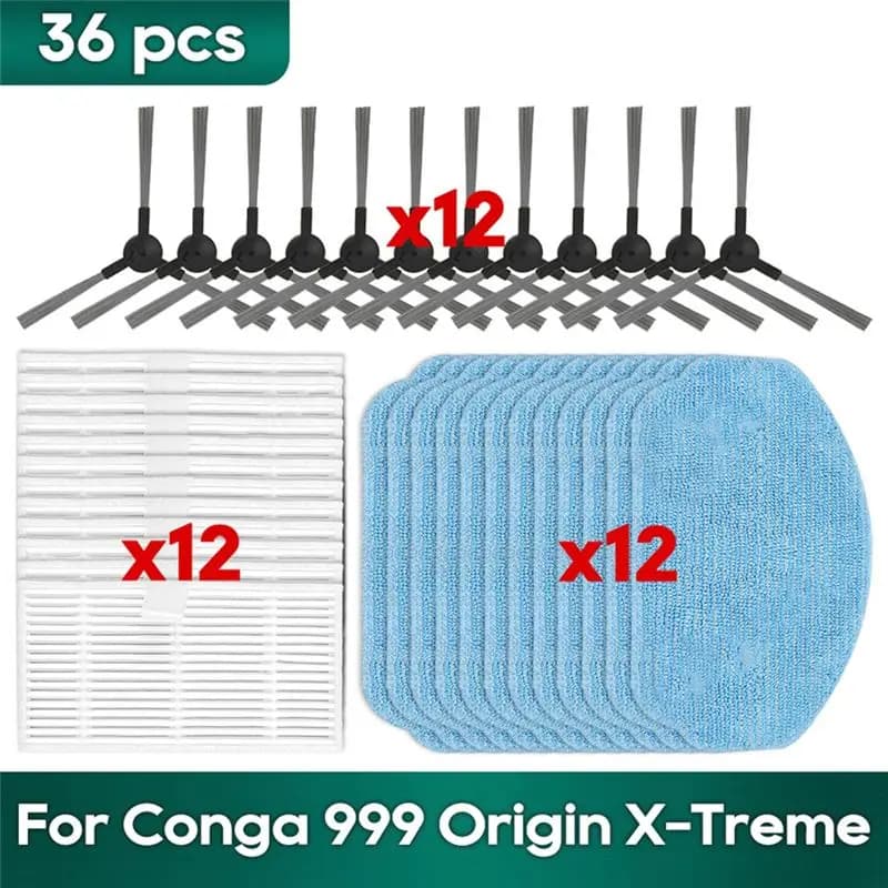 AEE8-36PCS Per Conga 999 Origin X-Treme/Origine Genesis Parti Per Vaccum Cleaner di Ricambio Filtro Hepa Mop Panno Spazzola Laterale