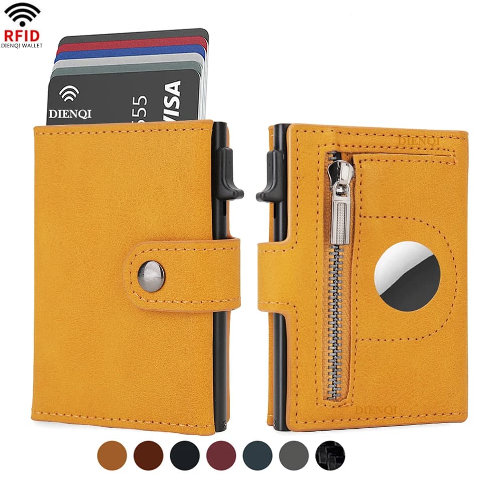 Wallet Airtag Credit Card Holder Rfid Men's Wallets Trifold Luxury Slim Air Tag Tracker Minimalist Card Holder Choice Gifts