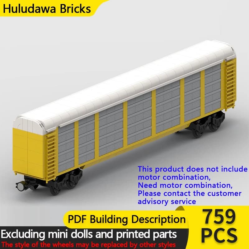 City Car Model MOC Building Bricks Autorack Rail Train Carriage Modular Technology Gifts Holiday Assemble Children Toys Suit