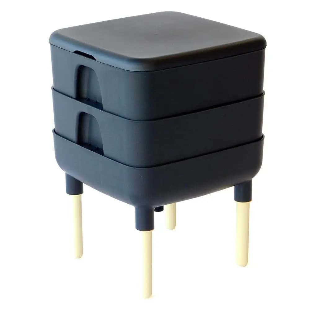 Composter Essenziale per la Casa, Contenitore per Vermicompostaggio a 2 Vassoi HFLC4000v2BLK Nero