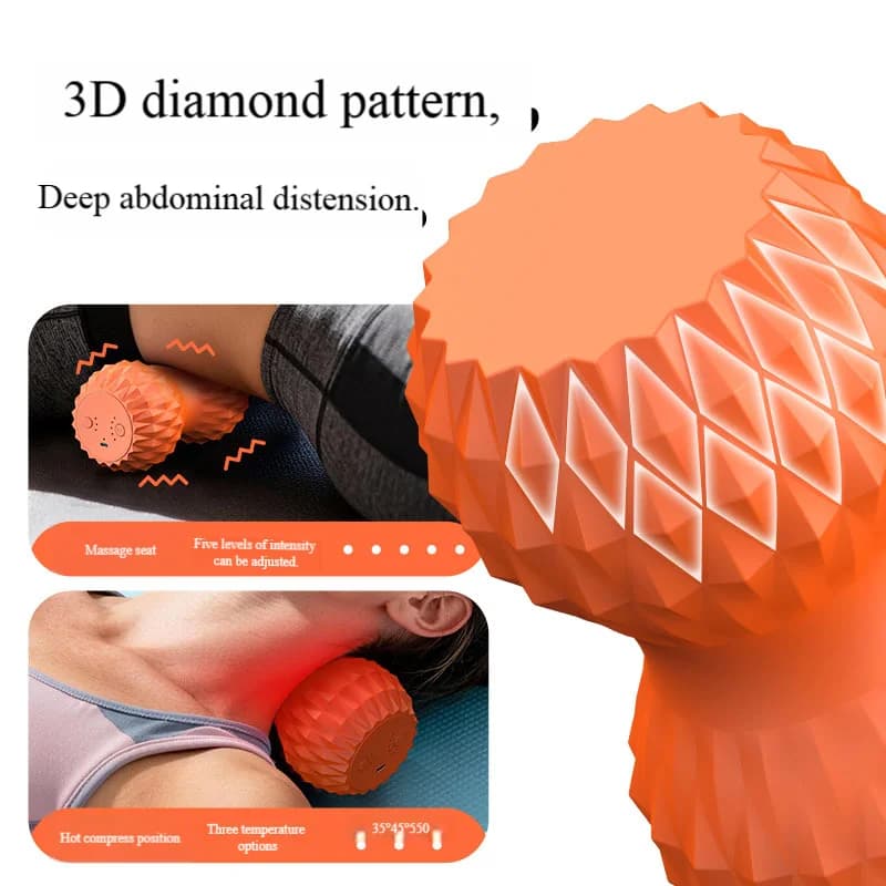 Vibrant Foam Roller, Arachide Shape Electric Massage for Yoga, to relieve the Pain from the Back and the Muscles, Portable Tool for Deep Muscle Recovery