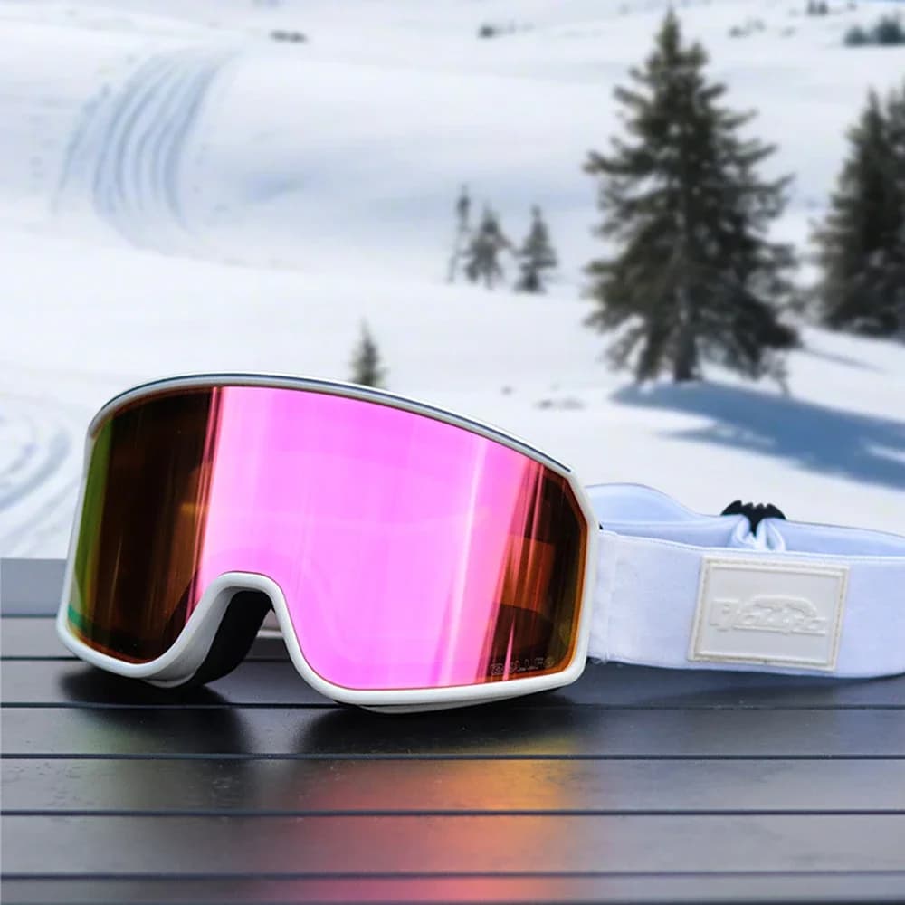 BOLLFO Occhiali da snowboard per uomo Donna Doppio strato Anti-appannamento Protezione UV Occhiali da sci HD OTG Telaio in TPU Occhiali da snowboard da neve
