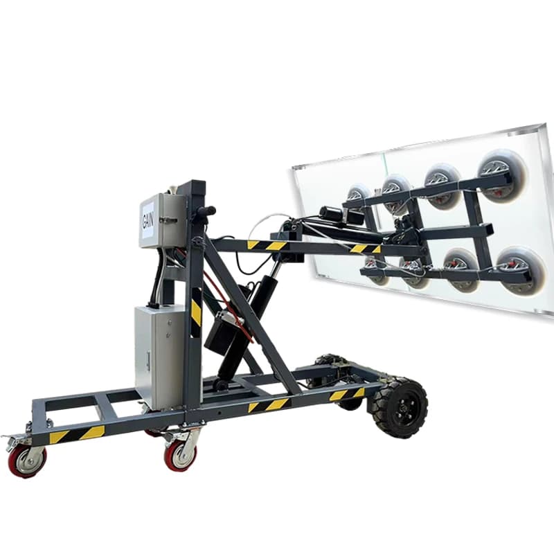 Large Spindle Glass Electric Transporter Manual with Strong Suction for Installation of Glass Walls, Vehicle with Glass Suction Cups