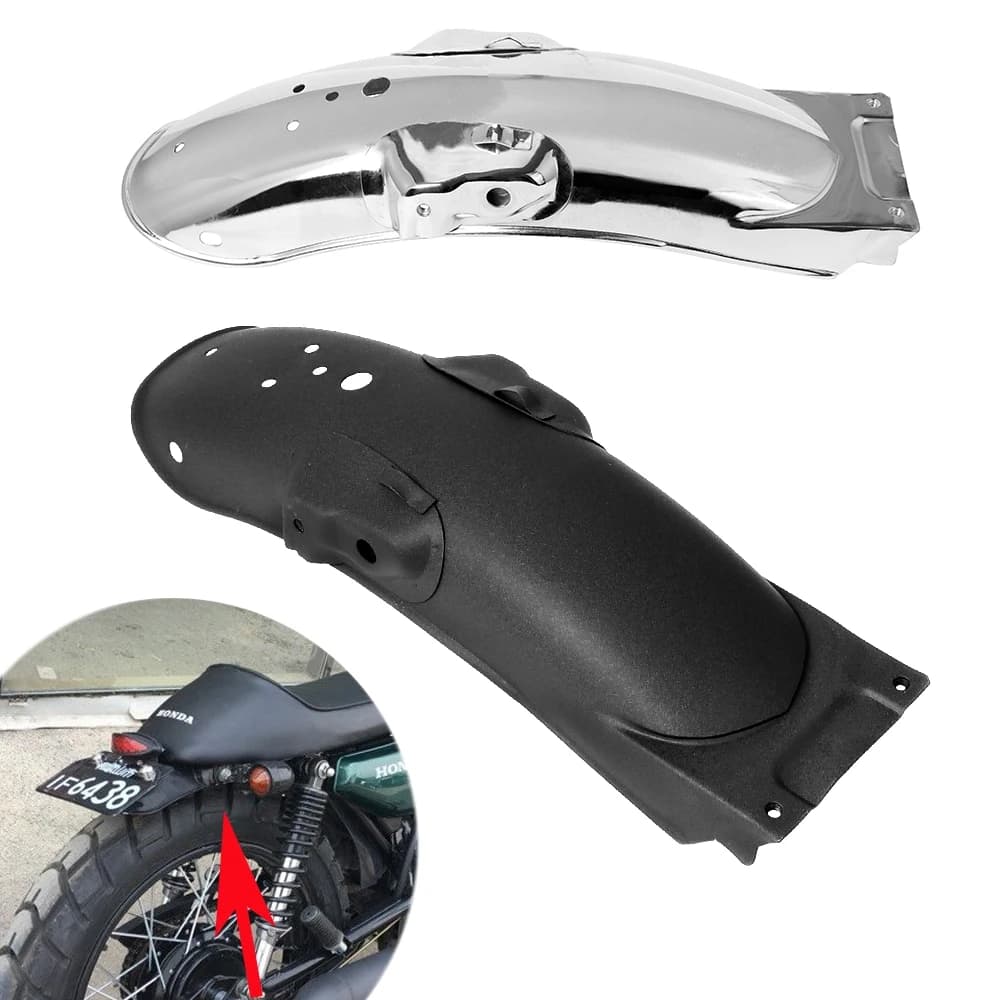 Copertura universale per parafango parafango posteriore in metallo per moto nero cromato per Honda Yamaha Suzuki BMW