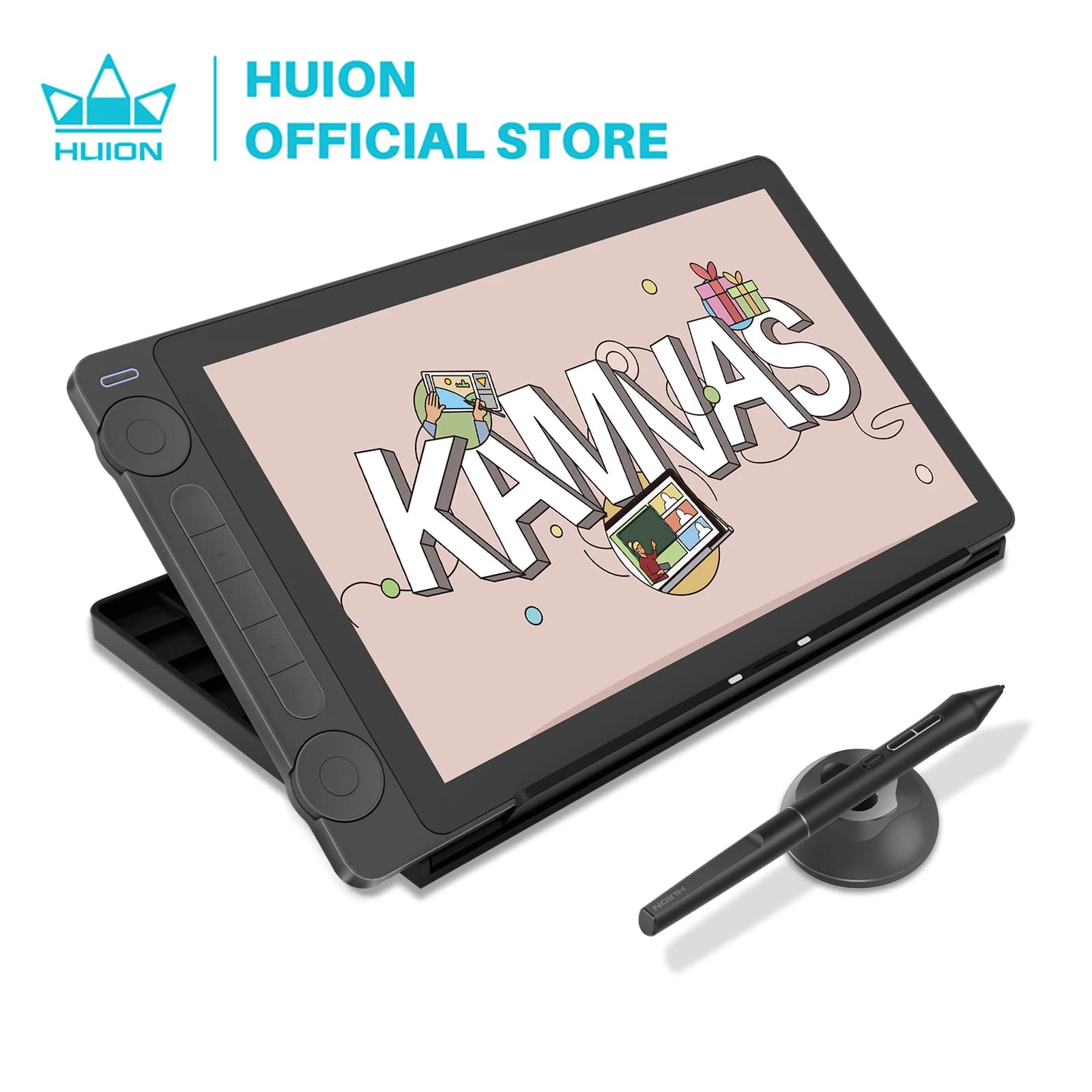 Tavoletta grafica Huion Kamvas 13 (Gen 3) con schermo Pentech 4.0, 16K livelli di pressione, penna con display, doppio dial, 5 tasti di scelta rapida