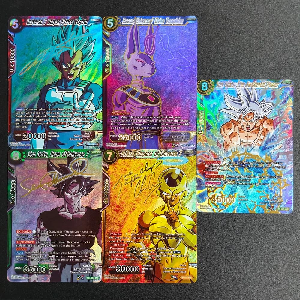 2026 DIY 5 Pezzi Carte Collezionabili Premium Dragon Ball Super TCG Edizione Limitata Vegeta & Beerus & Goku & Frieza