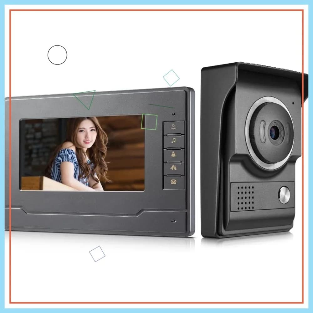 Videocitofono cablato da 7 pollici con telecamera HD, sistema interfono per la sicurezza domestica, supporto sblocco e monitoraggio
