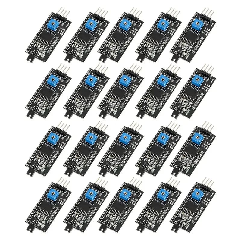 AT82 - Scheda Convertitore Interfaccia LCD Compatibile con Arduino, 20 Pezzi, Modulo Adattatore Display I2C IIC PCF8574 LCD1602 2004 per Robotica
