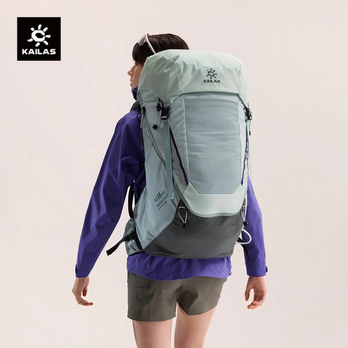 KAILAS 2026 Wind Tunnel 48+5L Cordura Lightweight Hiking Backpack With Rain Cover KA2653012