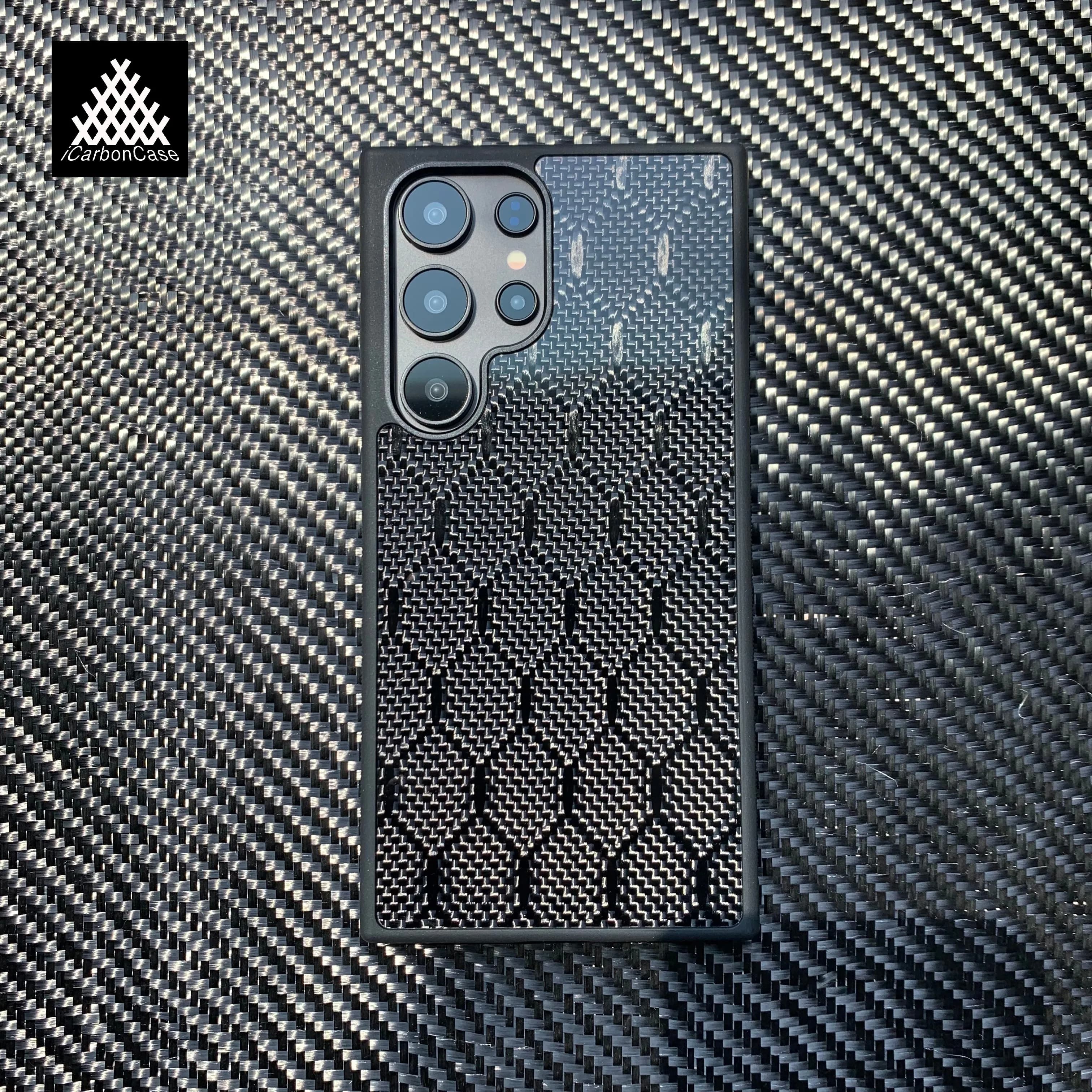 Honeycomb Woven Black Magnetic Real Carbon Fiber Phone Case for Samsung Galaxy S25 S24 S23 S22 S21 Ultra + plus with Magsafe