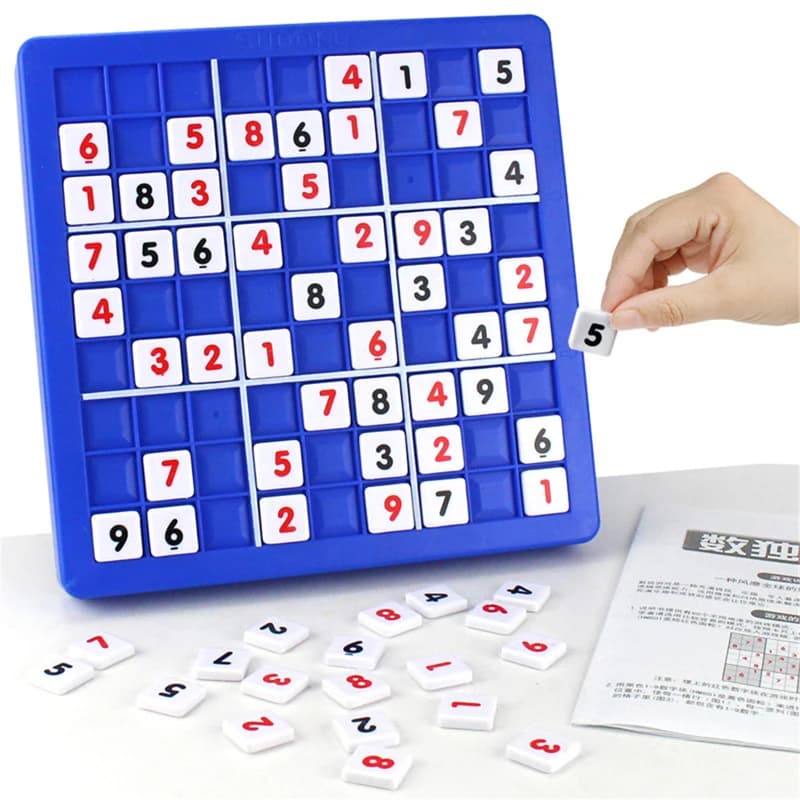 BSTFAMLY Bambini Sudoku Scacchi Faggio con cassetto 24*24*5 cm 81 Pz/set Dama Internazionale Tavolo Da Gioco Pieghevole Giocattolo Regalo LF02