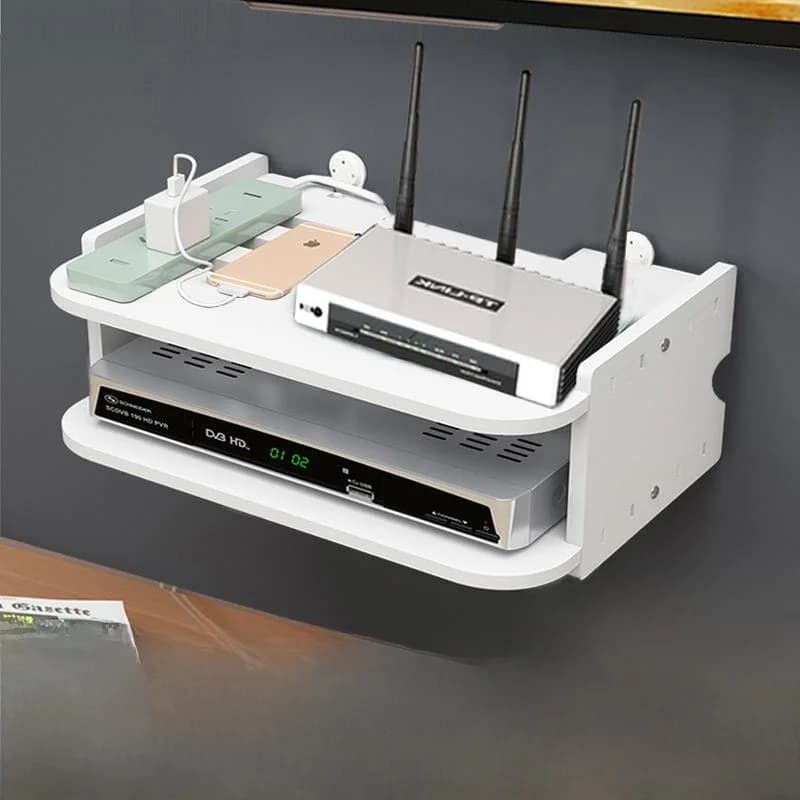 Wireless router box, TV box holder, wall partition for living room and bedroom, no drilling required