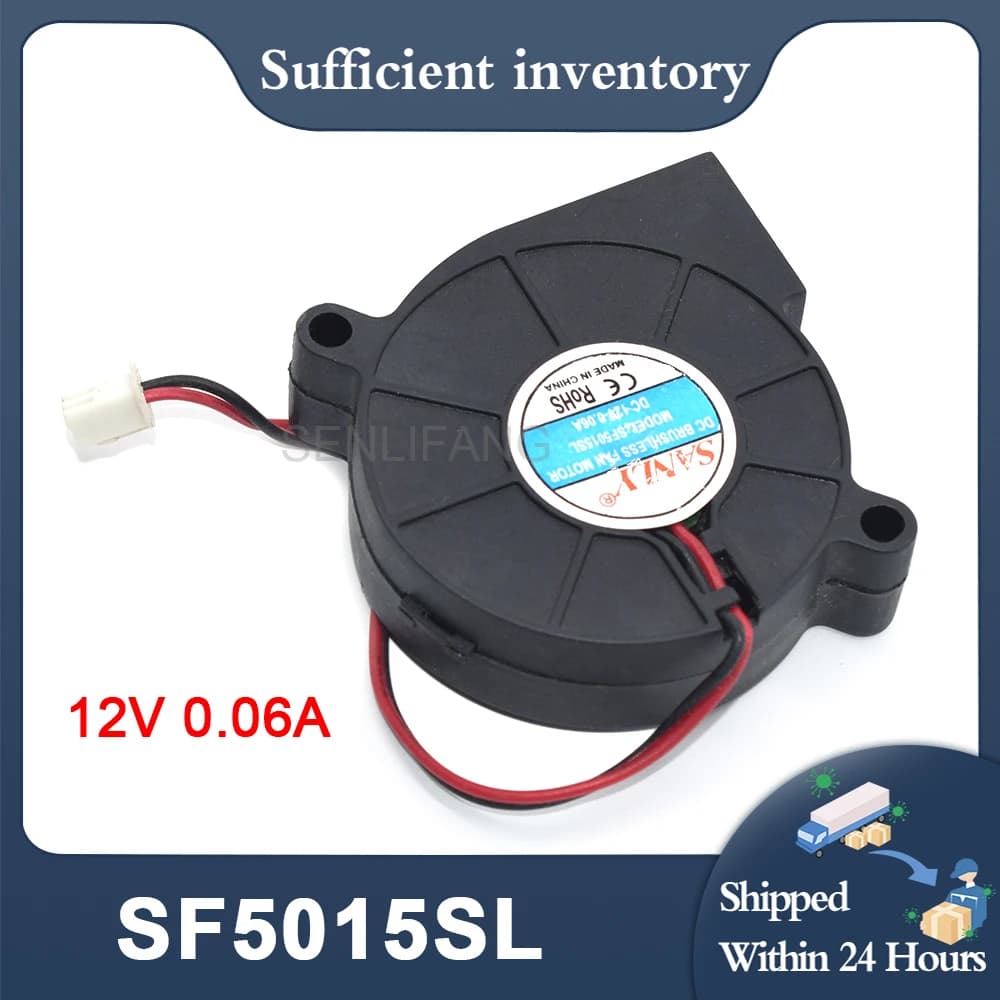 Vendita calda per SANLY SF5015SL 5cm 5015 50x50x15mm 2pin 2-Wire 12V 0.06A 0.72W ventilatore industriale per umidificatore ventola di raffreddamento nuovo