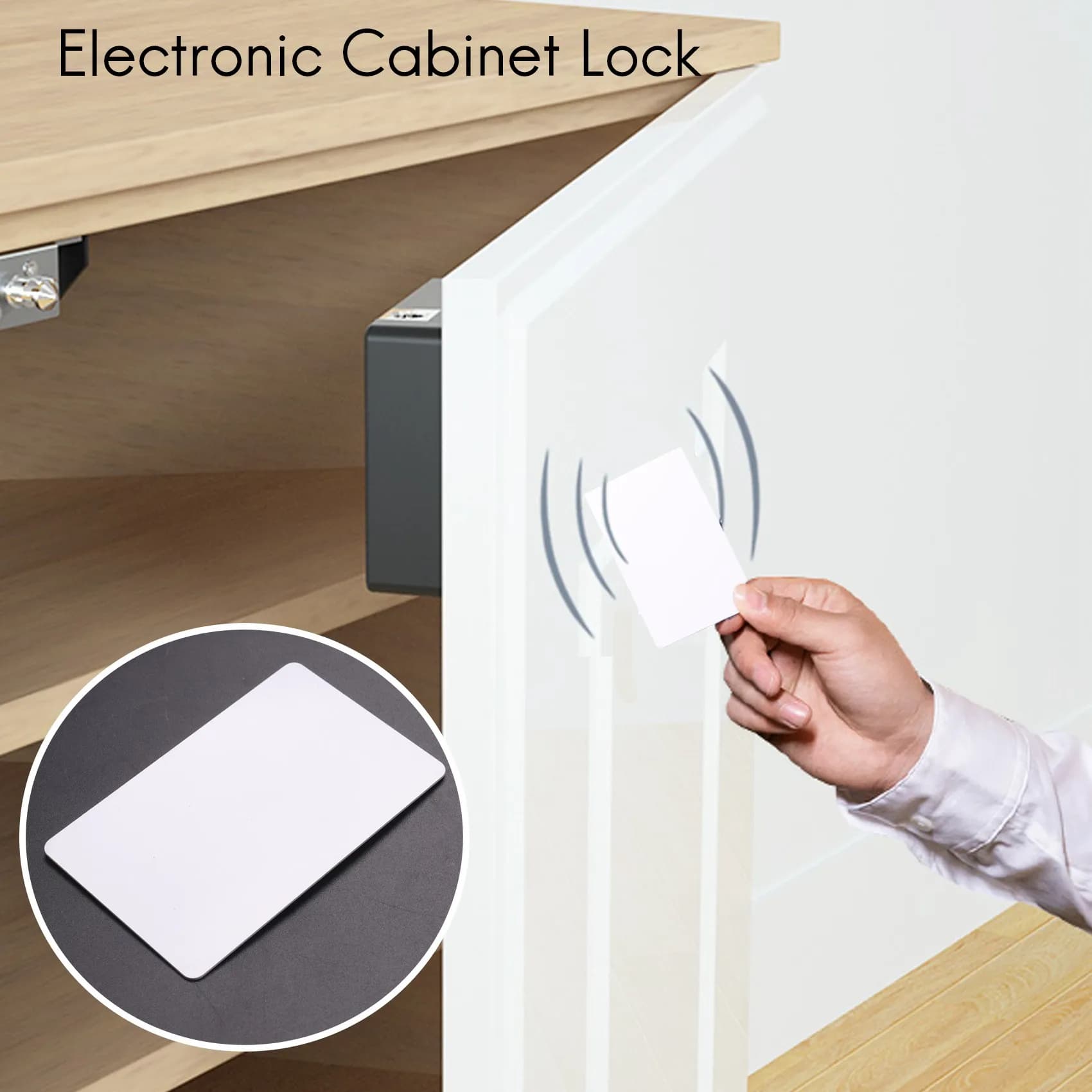 B27B Serratura elettronica intelligente per armadietto RFID senza foro Installazione semplice Armadietto per mobili Armadio Scarpiera Serratura per porta del cassetto con T